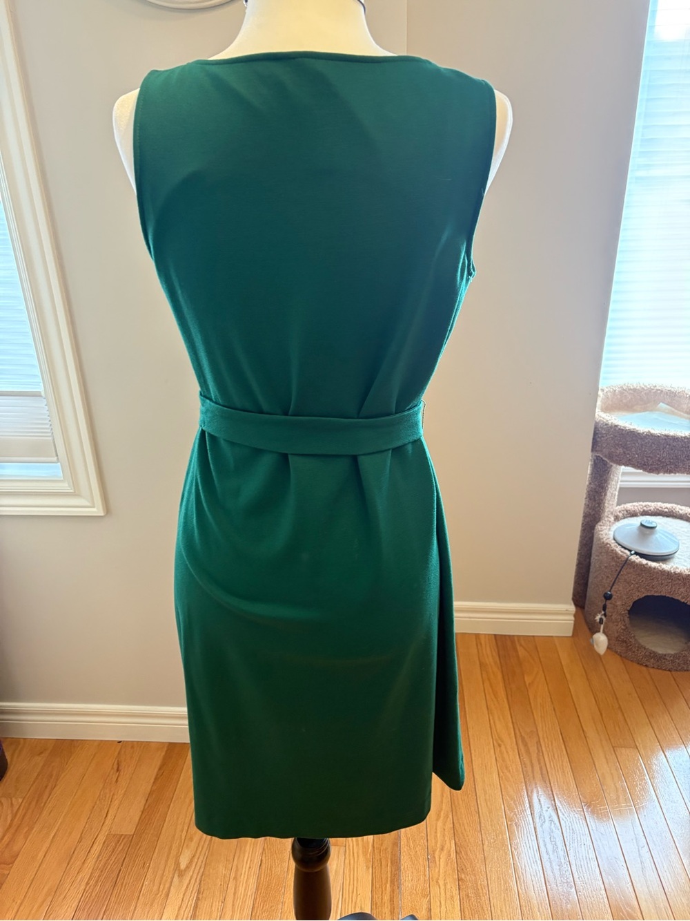 2PCS Vintage Jacob Emerald Green Sleeveless Dress&Bow- with matching cardigan - Picture 4 of 9